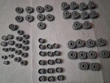 M-1 Lego Lot 65 Assorted Light Bluish Gray Wheel 6014b 30155 56902 55982