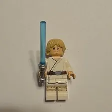 LEGO Star Wars Luke Skywalker Minifigure Plastic With Blue Lightsaber