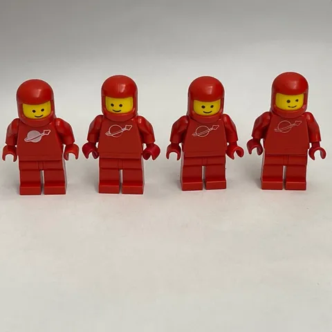 Vintage Lego Red Minifigs Figures Replacement Parts Pieces Lot of 4