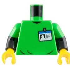 NEW Lego CONSERVATIONIST MINIFIG TORSO Green Shirt Name Badge RESCUE Paw D357