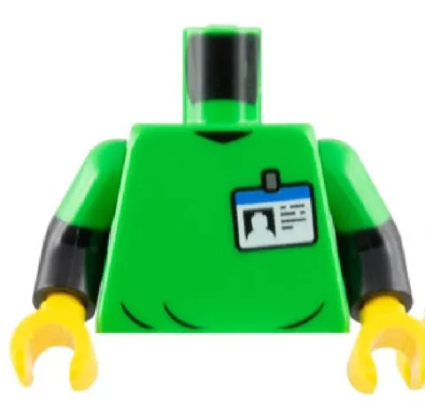 NEW Lego CONSERVATIONIST MINIFIG TORSO Green Shirt Name Badge RESCUE Paw D357