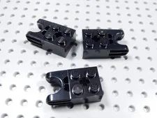 LEGO Lot of 3 Black 2x2 Modified Technic Bricks w/ Socket BH