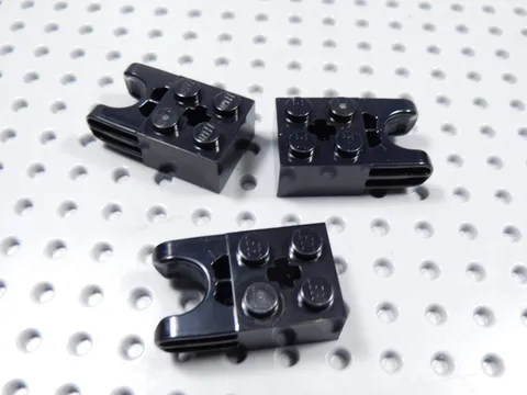 LEGO Lot of 3 Black 2x2 Modified Technic Bricks w/ Socket BH