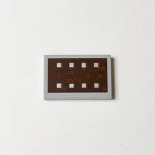 1x LEGO 26603pb008 Tile Decorated (Minecraft Shield) 2x3 Light Bluish Gray