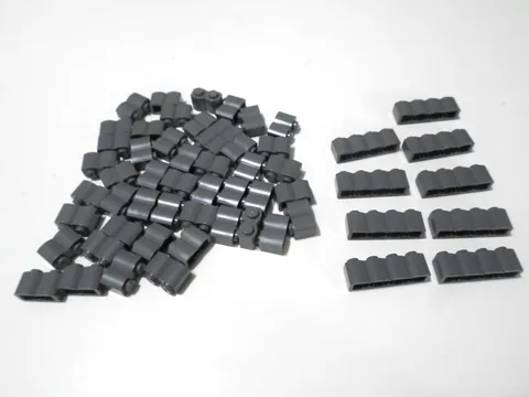 Lego 57 Pc Lot DARK BLUE GRAY Bricks Modified w Log Profile (9) 1x4 (48) 1x2