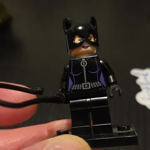 LEGO Catwoman Minifigure Black Suit w/ Whip Accessory Retired Rare