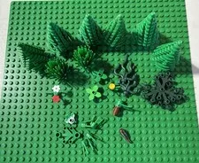 LEGO GREEN PINE TREE LARGE -4 X 4 X 6 2/3 lot of 6 and other botanical pieces