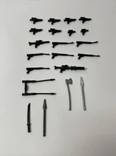 Lot of Lego Star Wars Black Mini Figure Guns Plus Other Various Weapons