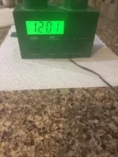 Lego Green Brick Portable Alarm Clock AM/FM Radio  Used Good Shape
