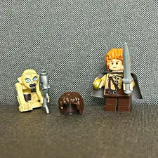 LEGO Minifigure Sam with ring/Sword, Gollum with fish & Frodo Hair Piece