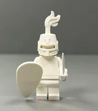 LEGO Minifigure White Knight monchrome Minifigure with Shield & Sword