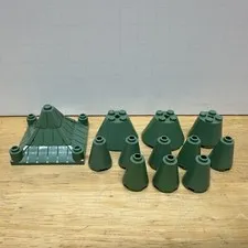 Lego Harry Potter Cone & Roof Lot Of 12 Sand Green 4x4x2 30614 Castle Spire