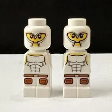 2 Lego G3841 Minotaurus Gladiator White Microfigure Micro Figure 85863pb015 Lot