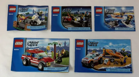 lot of LEGO CITY INSTRUCTION MANUALS ~ 60012 60001 60011 60006 60041