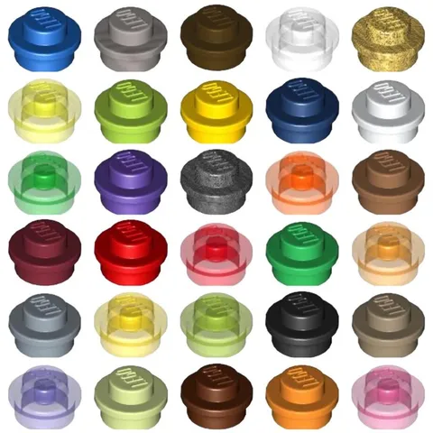 LEGO - Part 6141 - Pack of 25 Pieces - Flat Plate Round 1x1 Stud - SELECT COLOUR