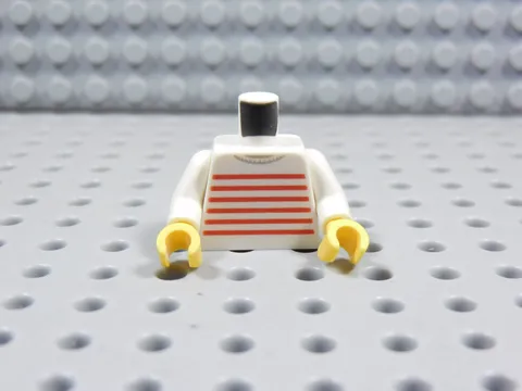 LEGO White Printed Torso w/ Red Stripes Minifig BL