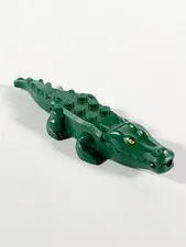 LEGO Alligator Crocodile Minifigure Animal 18904 Dark Green Tale & Jaw Move/Open