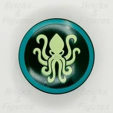 LEGO Castle Kraken Warrior Minifigure Shield Part Round Green 21358 75902pb35