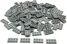 Lego 100 New Light Bluish Gray Plates 2 x 4 Stud Pieces