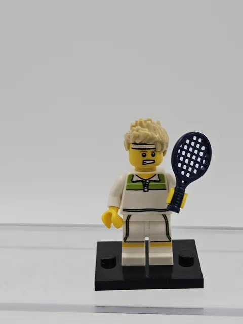 Lego Male Tennis Ace Minifigure Collectible Series 7 CMF Complete Player Racket