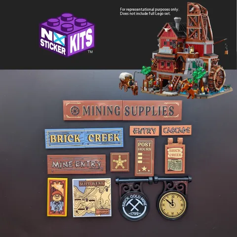Lego® BrickLink™ Gold Mine Expedition NO-STICKER KIT (#910055)