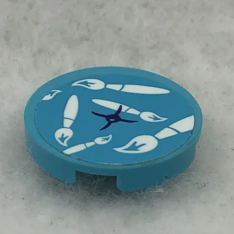 LEGO 14769pb354 Medium Azure Tile, Round 2 x 2 W/ Bottom Stud Holder (x1)