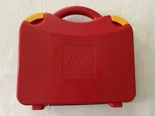 Lego Red Carrying Case Hard Plastic Latching Storage Box with Dividers 11x10x2