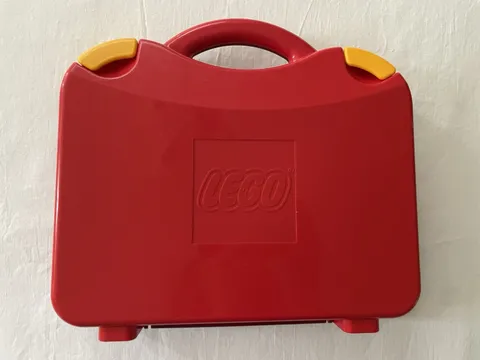 Lego Red Carrying Case Hard Plastic Latching Storage Box with Dividers 11x10x2