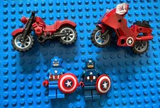 LEGO Marvel Avengers sh106 & sh0014 Captain Americas, Shields, and Bikes!