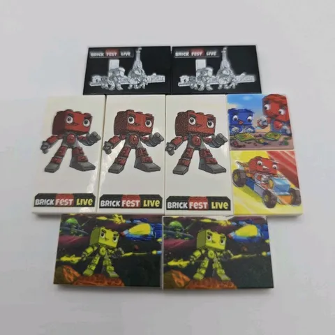 LEGO Brick Fest Live Custom Printed Tile Lot - 9 Pieces
