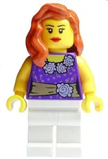 LEGO: Female Dark Purple Blouse Gold Sash (twn171)