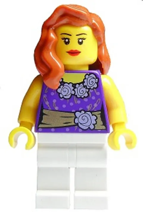 LEGO: Female Dark Purple Blouse Gold Sash (twn171)