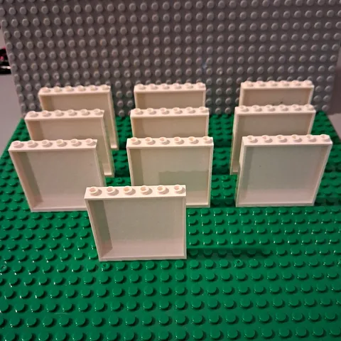 LEGO Panel 1 x 6 x 5 (Element ID 59349) In White. Lot Of 10 Excellent Condition