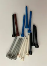 LEGO ANTENNA 4H Flat Top MULTICOLOR (14 pieces) 3957 BLUE BLACK GRAY BROWN WHITE
