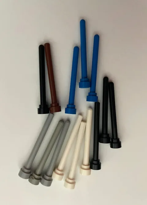 LEGO ANTENNA 4H Flat Top MULTICOLOR (14 pieces) 3957 BLUE BLACK GRAY BROWN WHITE