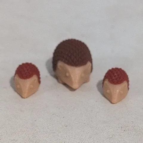 LEGO Minifigure Hair Pieces Lot of 3 Tan & Dark Red Plastic, Unpackaged
