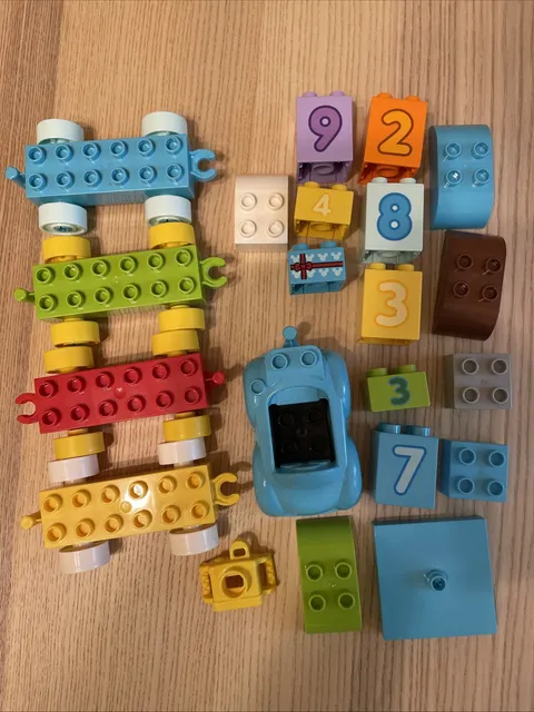 LEGO DUPLO Lot 21 Pieces Train Cars Vehicle Parts Incomplete Sets Replacement