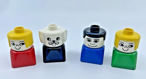 VTG Lego 4 Duplo Figures Building Toys Boy Family Animals Figurines #3