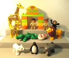 Lego Duplo Zoo Lot of 18 Pieces Animals Zookeepers Gate Replacement Parts EUC