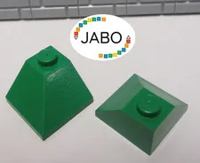 (R10/3/6) LEGO 2x 3045 Roof Tile Corner Tile 2x2 Green 45°