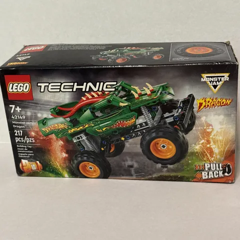 LEGO Technic 42149 Monster Jam Dragon Set Pull Back 2 in 1 Open Box Sealed Bags