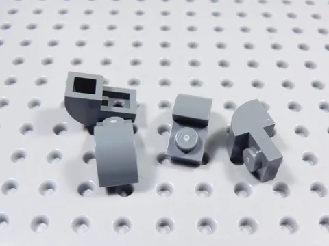 LEGO Lot of 4 Dark Bluish Gray 1x2x1 Curved Top Bricks BP