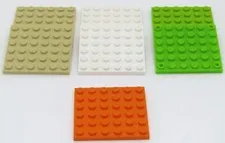 Lego 2 X 2" Assorted Colored Base Plates, Set of 7.