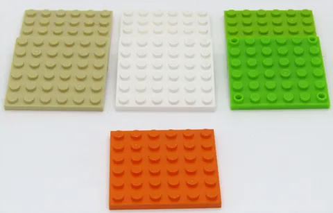 Lego 2 X 2" Assorted Colored Base Plates, Set of 7.