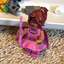 LEGO Minifigures Pink Superhero Girl Minifigure w/ Cape & Wand, Brown Hair