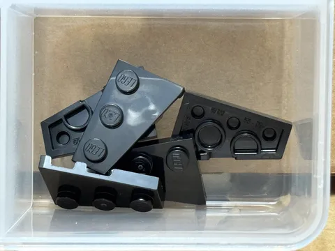 LEGO Parts - Black Wedge, Plate 3 x 2 Left - No 43723 - QTY 5