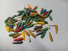 LEGO BULK LOT 72 UNICORN HORNS MIXED COLORS #89522