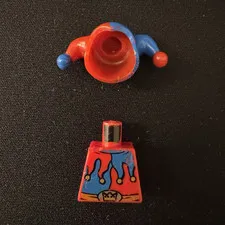 LEGO Court Jester Minifigure Hat Red/Blue and Torso Red/Blue (2pcs)