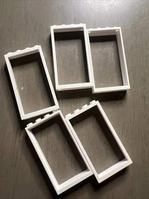 LEGO 60596 White Door, Frame 1 x 4 x 6 with 2 Holes on Top and Bottom 5 Pieces
