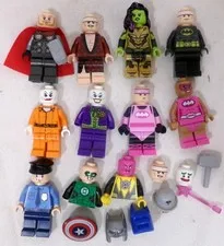 LEGO Super Hero Minifigure Lot Thor Joker Batman Green Lanturn Sinestro